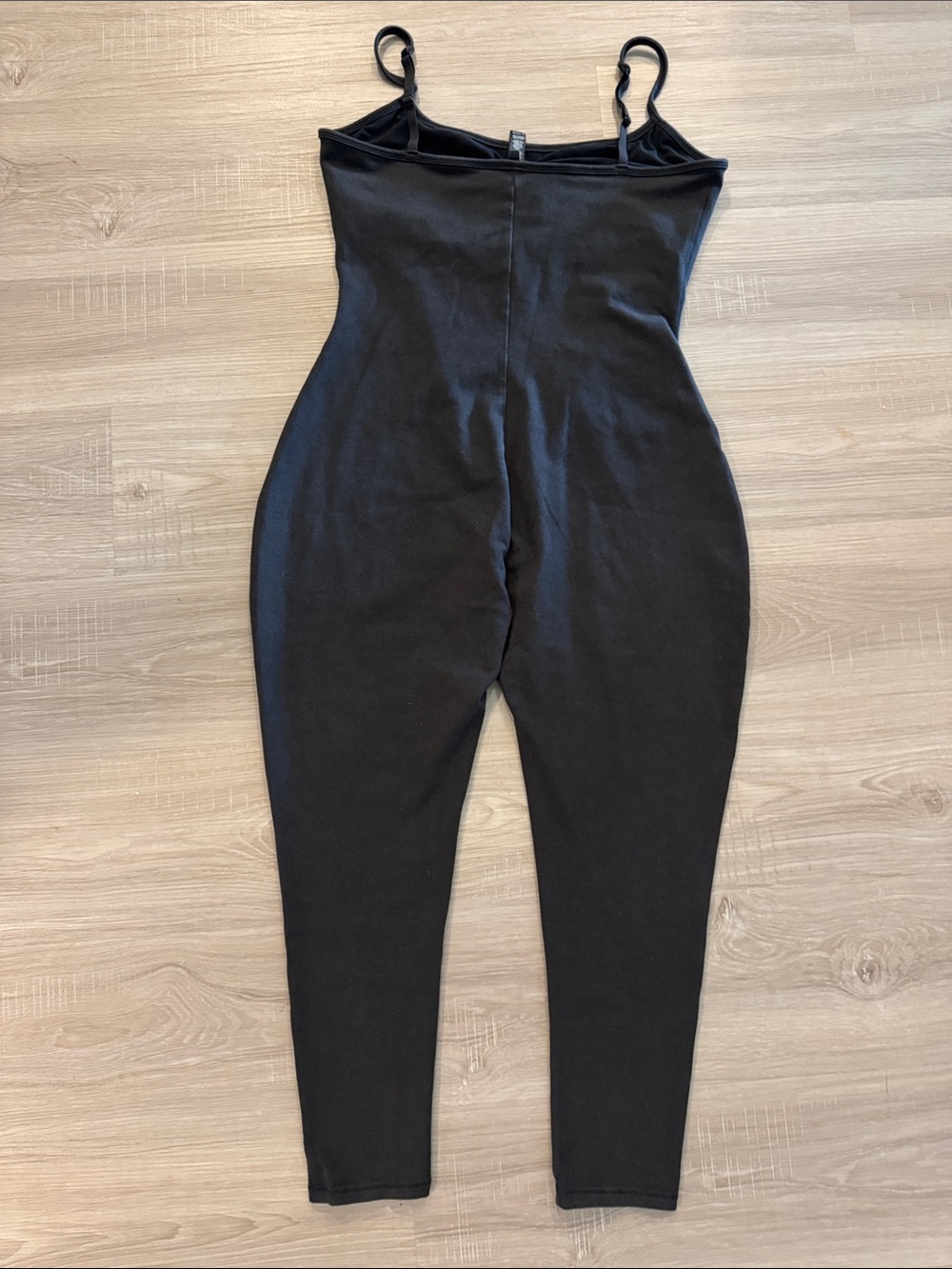 SKIMS Washed Black Slim-Strap Ribbed Jumpsuit - Picture 9 of 10